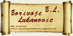 Borivoje Lukanović vizit kartica